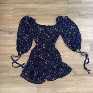 B Darlin Navy Floral Dress